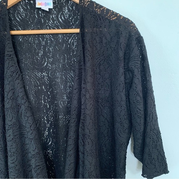 Lularoe Contemporary Black Lace Shirly Open Front Kimono Size S NEW - Picture 2 of 5